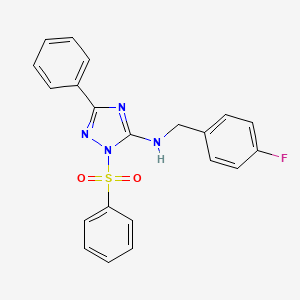 1-(Benzenesulfonyl)-N-[(4-fluorophenyl)methyl]-3-phenyl-1H-1,2,4-triazol-5-amine