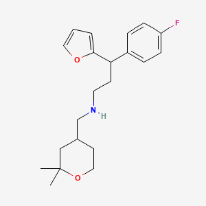 N-[(2,2-dimethyltetrahydro-2H-pyran-4-yl)methyl]-3-(4-fluorophenyl)-3-(furan-2-yl)propan-1-amine