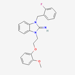 1-(2-fluorobenzyl)-3-[2-(2-methoxyphenoxy)ethyl]-1,3-dihydro-2H-benzimidazol-2-imine