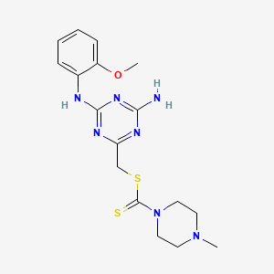 molecular formula C17H23N7OS2 B11573272 {4-Amino-6-[(2-methoxyphenyl)amino]-1,3,5-triazin-2-yl}methyl 4-methylpiperazine-1-carbodithioate 