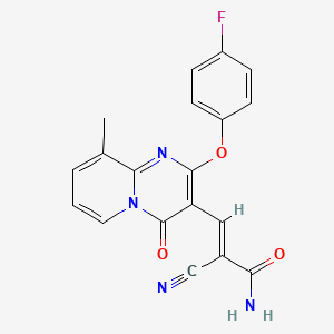 (2E)-2-cyano-3-[2-(4-fluorophenoxy)-9-methyl-4-oxo-4H-pyrido[1,2-a]pyrimidin-3-yl]prop-2-enamide