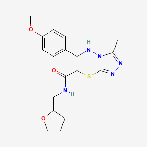 6-(4-methoxyphenyl)-3-methyl-N-(tetrahydrofuran-2-ylmethyl)-6,7-dihydro-5H-[1,2,4]triazolo[3,4-b][1,3,4]thiadiazine-7-carboxamide