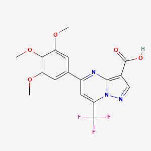 molecular formula C17H14F3N3O5 B11573307 7-(Trifluoromethyl)-5-(3,4,5-trimethoxyphenyl)pyrazolo[1,5-a]pyrimidine-3-carboxylic acid 