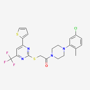 1-[4-(5-Chloro-2-methylphenyl)piperazin-1-yl]-2-{[4-(thiophen-2-yl)-6-(trifluoromethyl)pyrimidin-2-yl]sulfanyl}ethanone