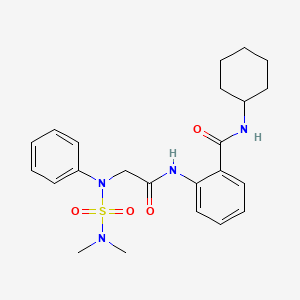 molecular formula C23H30N4O4S B11573326 N-cyclohexyl-2-{[N-(dimethylsulfamoyl)-N-phenylglycyl]amino}benzamide 