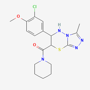 [6-(3-chloro-4-methoxyphenyl)-3-methyl-6,7-dihydro-5H-[1,2,4]triazolo[3,4-b][1,3,4]thiadiazin-7-yl](piperidin-1-yl)methanone