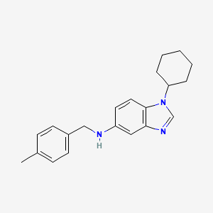 molecular formula C21H25N3 B11573348 1-cyclohexyl-N-(4-methylbenzyl)-1H-benzimidazol-5-amine 