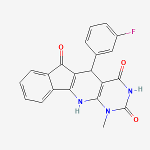 2-(3-fluorophenyl)-7-methyl-5,7,9-triazatetracyclo[8.7.0.03,8.011,16]heptadeca-1(10),3(8),11,13,15-pentaene-4,6,17-trione