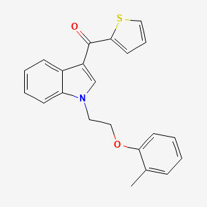 molecular formula C22H19NO2S B11573372 {1-[2-(2-methylphenoxy)ethyl]-1H-indol-3-yl}(thiophen-2-yl)methanone 