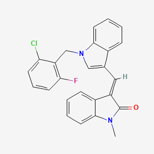 (3E)-3-{[1-(2-chloro-6-fluorobenzyl)-1H-indol-3-yl]methylidene}-1-methyl-1,3-dihydro-2H-indol-2-one