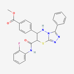 molecular formula C25H20FN5O3S B11573395 methyl 4-{7-[(2-fluorophenyl)carbamoyl]-3-phenyl-6,7-dihydro-5H-[1,2,4]triazolo[3,4-b][1,3,4]thiadiazin-6-yl}benzoate 