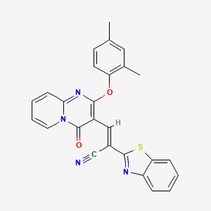 molecular formula C26H18N4O2S B11573430 (2E)-2-(1,3-benzothiazol-2-yl)-3-[2-(2,4-dimethylphenoxy)-4-oxo-4H-pyrido[1,2-a]pyrimidin-3-yl]prop-2-enenitrile 