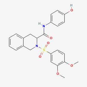 molecular formula C24H24N2O6S B11573449 2-[(3,4-dimethoxyphenyl)sulfonyl]-N-(4-hydroxyphenyl)-1,2,3,4-tetrahydroisoquinoline-3-carboxamide 