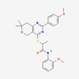 N-(2-methoxyphenyl)-2-{[2-(4-methoxyphenyl)-7,7-dimethyl-7,8-dihydro-5H-pyrano[4,3-d]pyrimidin-4-yl]sulfanyl}propanamide