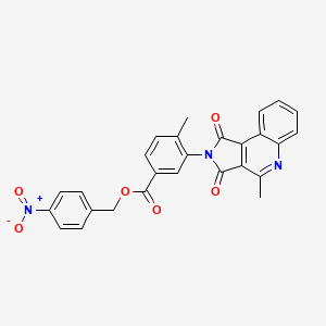 molecular formula C27H19N3O6 B11573474 4-nitrobenzyl 4-methyl-3-(4-methyl-1,3-dioxo-1,3-dihydro-2H-pyrrolo[3,4-c]quinolin-2-yl)benzoate 