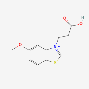 molecular formula C12H14NO3S+ B11573475 3-(2-Carboxyethyl)-5-methoxy-2-methyl-1,3-benzothiazol-3-ium 