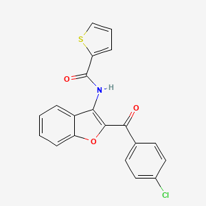 molecular formula C20H12ClNO3S B11573481 N-[2-(4-chlorobenzoyl)-1-benzofuran-3-yl]thiophene-2-carboxamide 