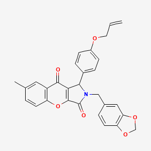 2-(1,3-Benzodioxol-5-ylmethyl)-7-methyl-1-[4-(prop-2-en-1-yloxy)phenyl]-1,2-dihydrochromeno[2,3-c]pyrrole-3,9-dione