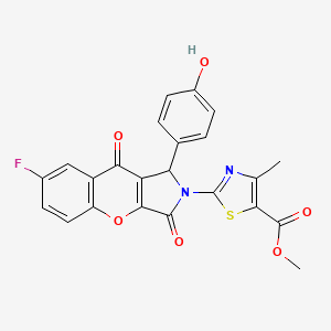 molecular formula C23H15FN2O6S B11573572 methyl 2-[7-fluoro-1-(4-hydroxyphenyl)-3,9-dioxo-3,9-dihydrochromeno[2,3-c]pyrrol-2(1H)-yl]-4-methyl-1,3-thiazole-5-carboxylate 