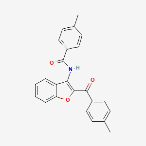 molecular formula C24H19NO3 B11573576 4-methyl-N-[2-(4-methylbenzoyl)-1-benzofuran-3-yl]benzamide 