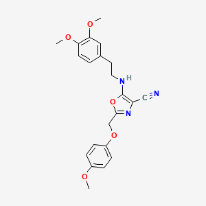 5-{[2-(3,4-Dimethoxyphenyl)ethyl]amino}-2-[(4-methoxyphenoxy)methyl]-1,3-oxazole-4-carbonitrile