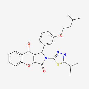 1-[3-(3-Methylbutoxy)phenyl]-2-[5-(propan-2-yl)-1,3,4-thiadiazol-2-yl]-1,2-dihydrochromeno[2,3-c]pyrrole-3,9-dione