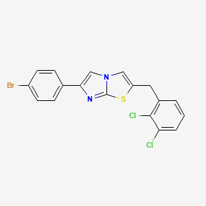 molecular formula C18H11BrCl2N2S B11573599 6-(4-Bromophenyl)-2-[(2,3-dichlorophenyl)methyl]imidazo[2,1-b][1,3]thiazole 