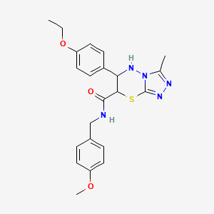 molecular formula C22H25N5O3S B11573603 6-(4-ethoxyphenyl)-N-(4-methoxybenzyl)-3-methyl-6,7-dihydro-5H-[1,2,4]triazolo[3,4-b][1,3,4]thiadiazine-7-carboxamide 