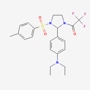 1-{2-[4-(Diethylamino)phenyl]-3-[(4-methylphenyl)sulfonyl]imidazolidin-1-yl}-2,2,2-trifluoroethanone