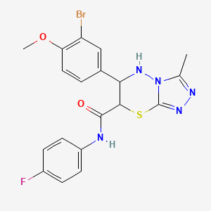 molecular formula C19H17BrFN5O2S B11573631 6-(3-bromo-4-methoxyphenyl)-N-(4-fluorophenyl)-3-methyl-6,7-dihydro-5H-[1,2,4]triazolo[3,4-b][1,3,4]thiadiazine-7-carboxamide 