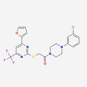 1-[4-(3-Chloro-phenyl)-piperazin-1-yl]-2-(4-furan-2-yl-6-trifluoromethyl-pyrimidin-2-ylsulfanyl)-ethanone