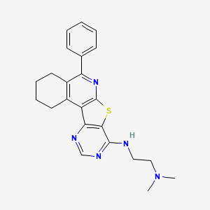 molecular formula C23H25N5S B11573635 N,N-Dimethyl-N'-(5-phenyl-1,2,3,4-tetrahydro-7-thia-6,9,11-triaza-benzo[c]fluoren-8-yl)-ethane-1,2-diam ine 