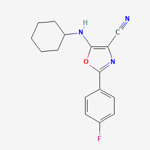 5-(Cyclohexylamino)-2-(4-fluorophenyl)-1,3-oxazole-4-carbonitrile