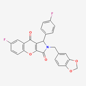 2-(1,3-Benzodioxol-5-ylmethyl)-7-fluoro-1-(4-fluorophenyl)-1,2-dihydrochromeno[2,3-c]pyrrole-3,9-dione