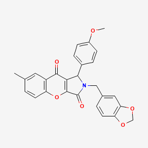 2-(1,3-Benzodioxol-5-ylmethyl)-1-(4-methoxyphenyl)-7-methyl-1,2-dihydrochromeno[2,3-c]pyrrole-3,9-dione