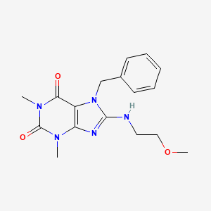 7-benzyl-8-[(2-methoxyethyl)amino]-1,3-dimethyl-3,7-dihydro-1H-purine-2,6-dione