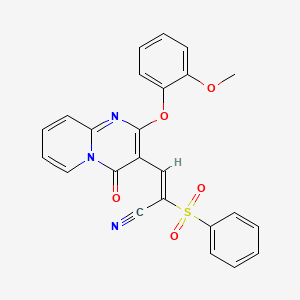 (2E)-3-[2-(2-methoxyphenoxy)-4-oxo-4H-pyrido[1,2-a]pyrimidin-3-yl]-2-(phenylsulfonyl)prop-2-enenitrile