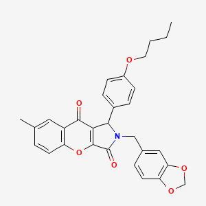 2-(1,3-Benzodioxol-5-ylmethyl)-1-(4-butoxyphenyl)-7-methyl-1,2-dihydrochromeno[2,3-c]pyrrole-3,9-dione