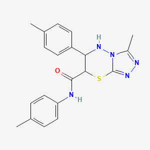 molecular formula C20H21N5OS B11573781 3-methyl-N,6-bis(4-methylphenyl)-6,7-dihydro-5H-[1,2,4]triazolo[3,4-b][1,3,4]thiadiazine-7-carboxamide 