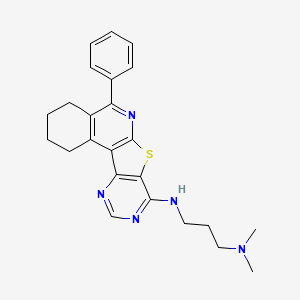 molecular formula C24H27N5S B11573786 N',N'-dimethyl-N-(8-phenyl-11-thia-9,14,16-triazatetracyclo[8.7.0.02,7.012,17]heptadeca-1,7,9,12,14,16-hexaen-13-yl)propane-1,3-diamine 