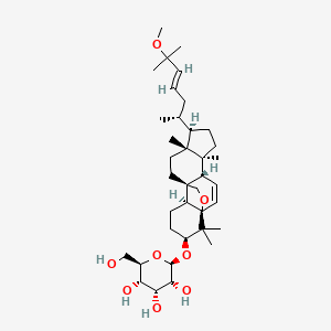 molecular formula C37H60O8 B1157379 (2R,3S,4R,5R,6R)-2-(hydroxymethyl)-6-[[(1R,4S,5S,8R,9R,12S,13S,16S)-8-[(E,2R)-6-methoxy-6-methylhept-4-en-2-yl]-5,9,17,17-tetramethyl-18-oxapentacyclo[10.5.2.01,13.04,12.05,9]nonadec-2-en-16-yl]oxy]oxane-3,4,5-triol CAS No. 81371-54-2
