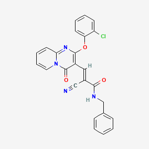 molecular formula C25H17ClN4O3 B11573797 (2E)-N-benzyl-3-[2-(2-chlorophenoxy)-4-oxo-4H-pyrido[1,2-a]pyrimidin-3-yl]-2-cyanoprop-2-enamide 