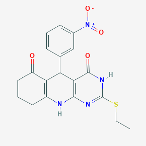 2-(ethylsulfanyl)-5-(3-nitrophenyl)-5,8,9,10-tetrahydropyrimido[4,5-b]quinoline-4,6(3H,7H)-dione