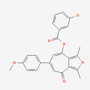 molecular formula C25H19BrO5 B11573847 6-(4-methoxyphenyl)-1,3-dimethyl-4-oxo-4H-cyclohepta[c]furan-8-yl 3-bromobenzoate 