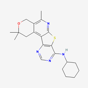 N-cyclohexyl-4,4,8-trimethyl-5-oxa-11-thia-9,14,16-triazatetracyclo[8.7.0.02,7.012,17]heptadeca-1,7,9,12(17),13,15-hexaen-13-amine