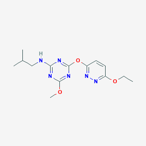 4-[(6-ethoxypyridazin-3-yl)oxy]-6-methoxy-N-(2-methylpropyl)-1,3,5-triazin-2-amine