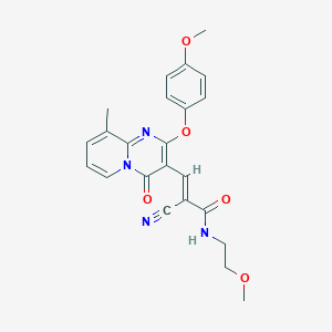 (2E)-2-cyano-N-(2-methoxyethyl)-3-[2-(4-methoxyphenoxy)-9-methyl-4-oxo-4H-pyrido[1,2-a]pyrimidin-3-yl]prop-2-enamide