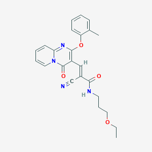 (2E)-2-cyano-N-(3-ethoxypropyl)-3-[2-(2-methylphenoxy)-4-oxo-4H-pyrido[1,2-a]pyrimidin-3-yl]prop-2-enamide