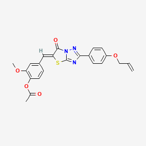 2-methoxy-4-[(Z)-{6-oxo-2-[4-(prop-2-en-1-yloxy)phenyl][1,3]thiazolo[3,2-b][1,2,4]triazol-5(6H)-ylidene}methyl]phenyl acetate