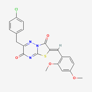 molecular formula C21H16ClN3O4S B11573895 (2Z)-6-(4-chlorobenzyl)-2-(2,4-dimethoxybenzylidene)-7H-[1,3]thiazolo[3,2-b][1,2,4]triazine-3,7(2H)-dione 